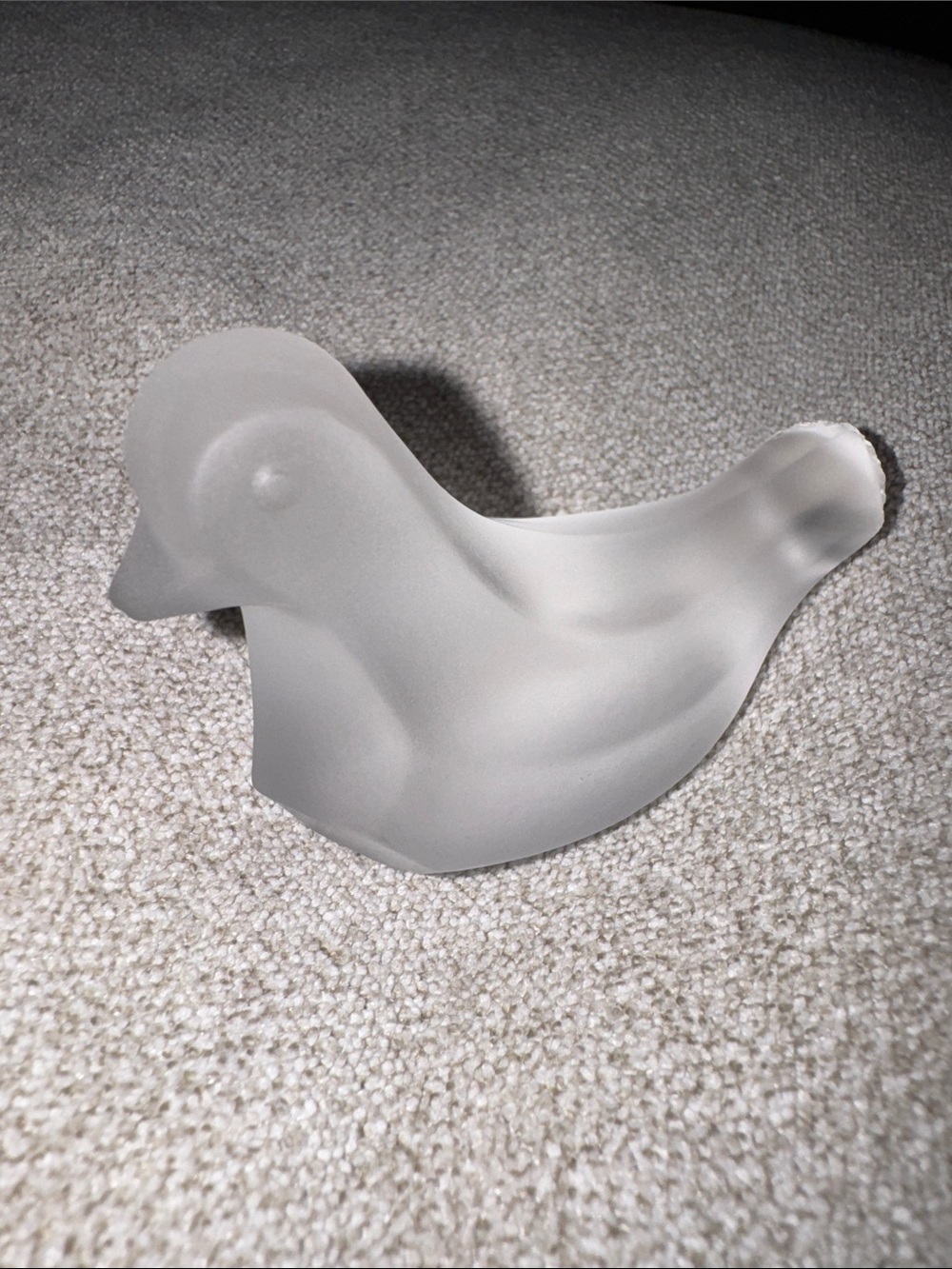 Frosted Glass Bird Figurine